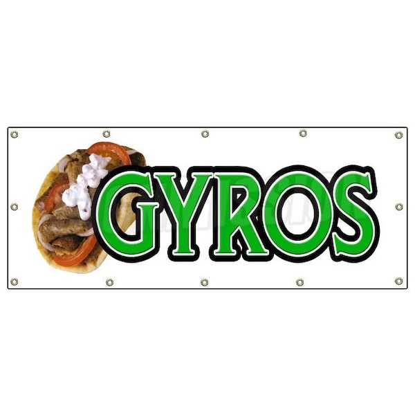 Signmission GYROS BANNER SIGN greek gyro sign signs stand spanakopita B-120 Gyros - main